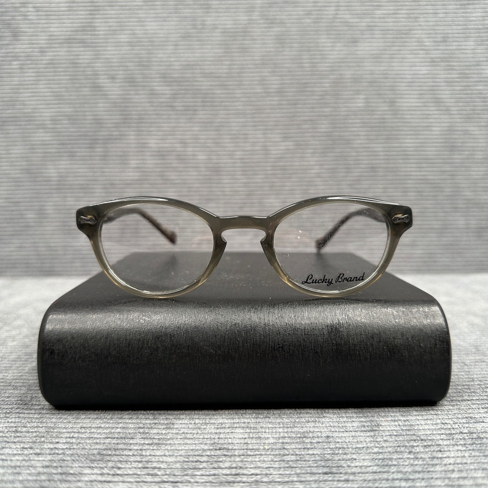 Lucky Brand Otis Grey Translucent Round‎ Y2K Eyeglass Frames Glasses Lucky You